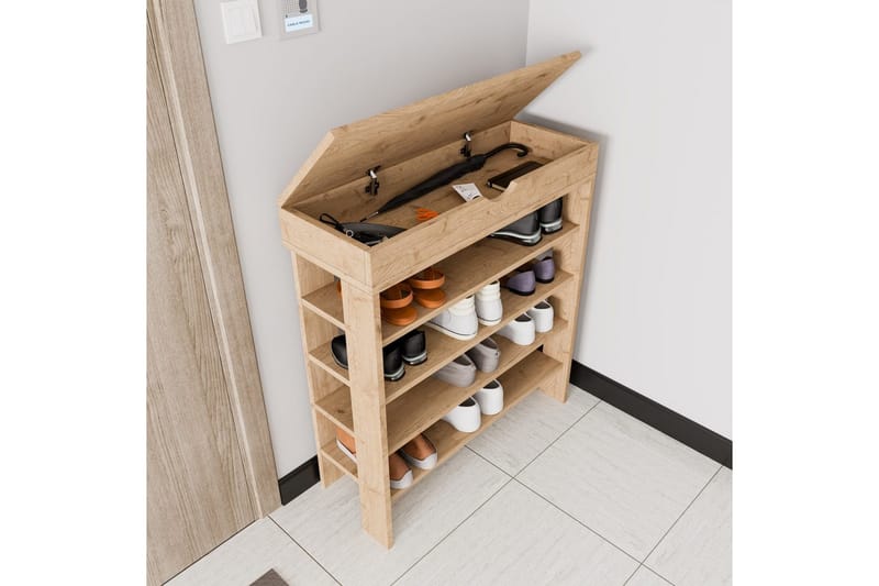 Viraa Skoskap 80 cm - Naturell - Oppbevaring - Skap - Oppbevaringsskap