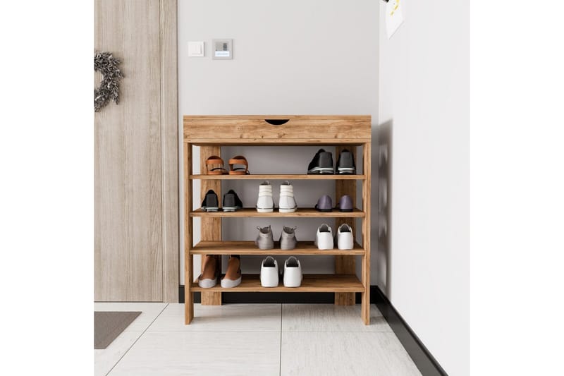 Viraa Skoskap 80 cm - Naturell - Oppbevaring - Skap - Oppbevaringsskap