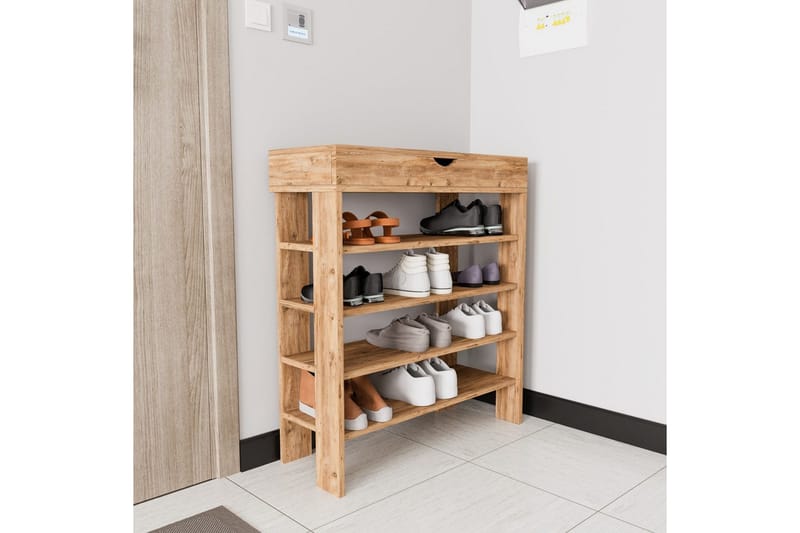 Viraa Skoskap 80 cm - Naturell - Oppbevaring - Skap - Oppbevaringsskap