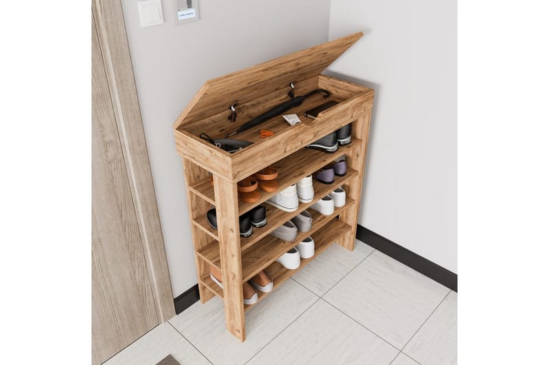 Viraa Skoskap 80 cm - Naturell - Oppbevaring - Skap - Oppbevaringsskap