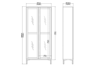 Virender Vitrineskap 88,7x202,8 cm - Hvit - Oppbevaring - Skap - Vitrineskap