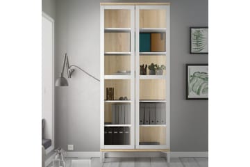 Virender Vitrineskap 88,7x202,8 cm - Hvit - Oppbevaring - Skap - Vitrineskap