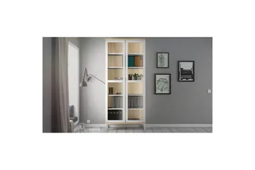 Virender Vitrineskap 88,7x202,8 cm - Hvit - Oppbevaring - Skap - Vitrineskap