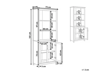 Vitrine Lusby - Oppbevaring - Skap - Vitrineskap