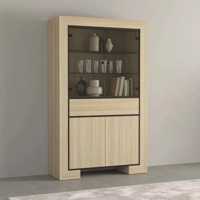 Vitrineskap Cuba II 4 dører 1 skuff - Oppbevaring - Skap - Vitrineskap