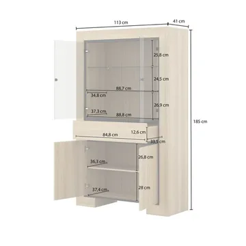 Vitrineskap Cuba II 4 dører 1 skuff - Oppbevaring - Skap - Vitrineskap