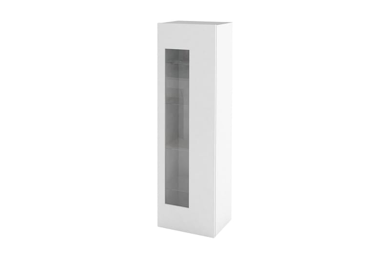 Vitrineskap Davod 45x34 cm - Glass/Hvit Høyglans - Vitrineskap