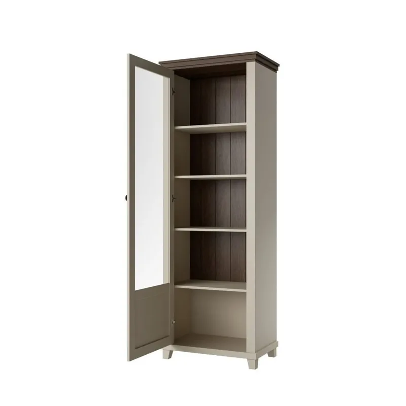 Vitrineskap Evora 1 dør venstre - Lys Beige - Oppbevaring - Skap - Vitrineskap