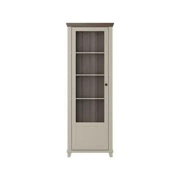 Vitrineskap Evora 1 dør venstre - Lys Beige - Oppbevaring - Skap - Vitrineskap