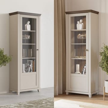 Vitrineskap Evora 1 dør venstre - Lys Beige - Oppbevaring - Skap - Vitrineskap