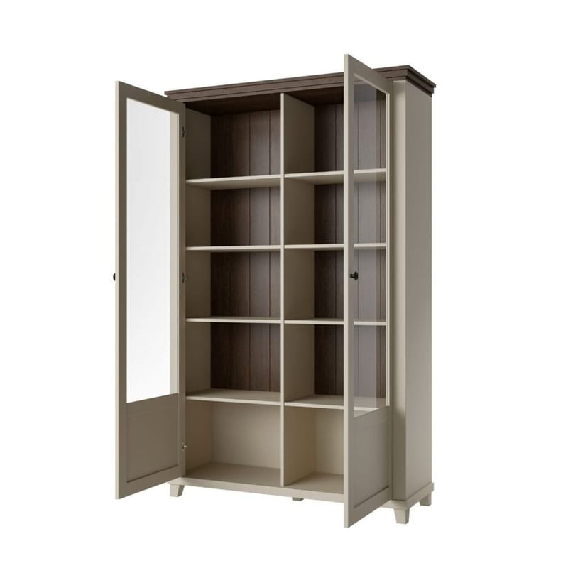 Vitrineskap Evora 2 dører - Lys beige - Oppbevaring - Skap - Vitrineskap