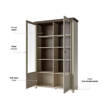 Vitrineskap Evora 2 dører - Lys beige - Oppbevaring - Skap - Vitrineskap