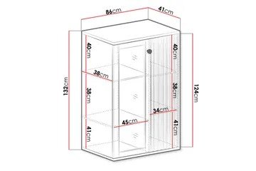 Aldbrough Vitrineskap 40,6x131,9x86,4 cm - Tre/Svart - Oppbevaring - Skap - Vitrineskap