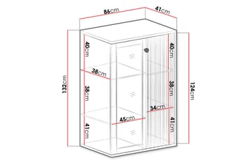 Aldbrough Vitrineskap 40,6x131,9x86,4 cm - Tre/Svart - Oppbevaring - Skap - Vitrineskap
