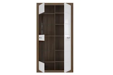 Aridiala Vitrineskap 35x103 cm - Brun/Hvit - Oppbevaring - Skap - Vitrineskap