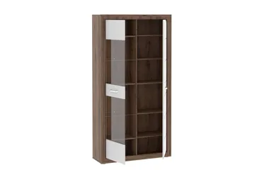 Aridiala Vitrineskap 35x103 cm - Brun/Hvit - Oppbevaring - Skap - Vitrineskap