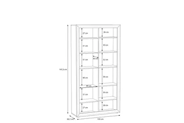 Aridiala Vitrineskap 35x103 cm - Brun/Hvit - Oppbevaring - Skap - Vitrineskap