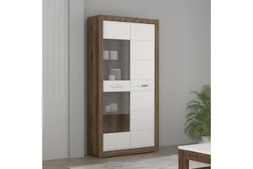 Aridiala Vitrineskap 35x103 cm - Brun/Hvit - Oppbevaring - Skap - Vitrineskap