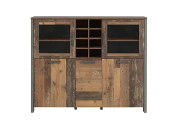 Cadle Vitrineskap 151 cm - Brun/Grå - Oppbevaring - Skap - Vitrineskap