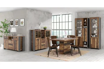 Cadle Vitrineskap 92 cm - Brun/Grå - Oppbevaring - Skap - Vitrineskap