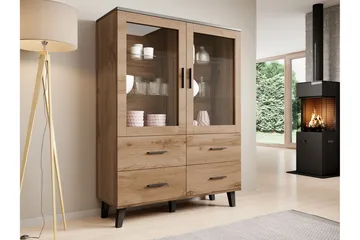 Cardos Vitrineskap 120 cm - Natur/Svart - Oppbevaring - Skap - Vitrineskap