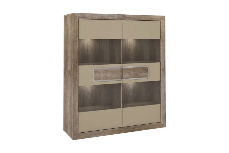 Corlius Vitrineskap 41x134 cm, Beige/Brun