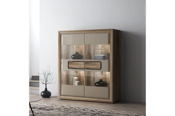 Corlius Vitrineskap 41x134 cm - Beige/Brun - Oppbevaring - Skap - Vitrineskap