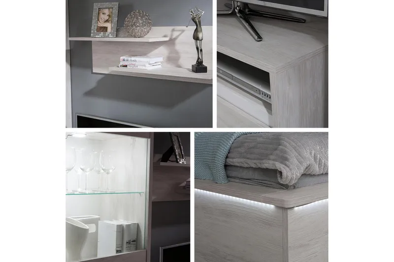 Denver Vitrineskap 50x40x200 cm - Oppbevaring - Skap - Vitrineskap