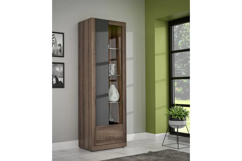 Elhovo Vitrineskap 41x63 cm - Oppbevaring - Skap - Vitrineskap