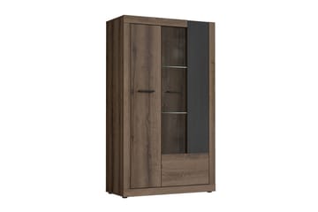 Elhovo Vitrineskap 41x93 cm - Brun - Oppbevaring - Skap - Vitrineskap