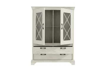 Hurlston Vitrineskap 123 cm - Hvit - Oppbevaring - Skap - Vitrineskap