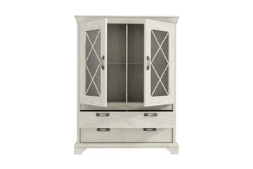 Hurlston Vitrineskap 123 cm - Hvit - Oppbevaring - Skap - Vitrineskap