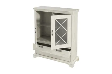 Hurlston Vitrineskap 123 cm - Hvit - Oppbevaring - Skap - Vitrineskap