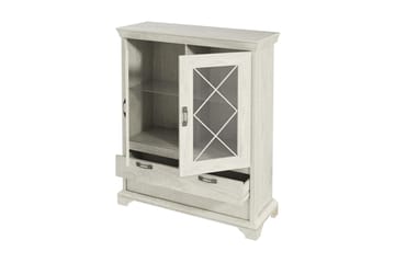 Hurlston Vitrineskap 123 cm - Hvit - Oppbevaring - Skap - Vitrineskap