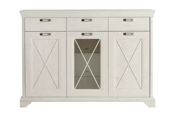 Hurlston Vitrineskap 178 cm - Hvit - Oppbevaring - Skap - Vitrineskap