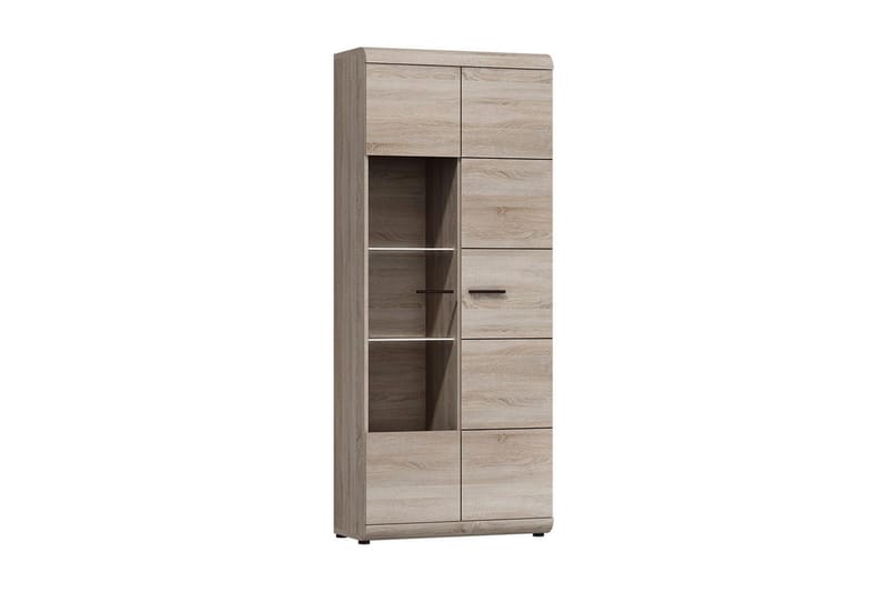 Hvitrinskap Link 80X37X194 Cm - Beige/Brun - Vitrineskap