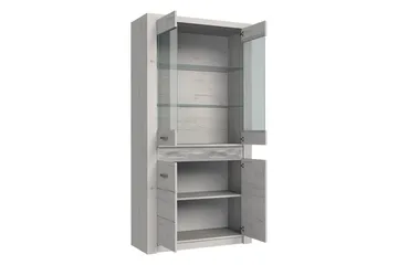 Indianapolis Vitrineskap 96x42x192 cm - Brun - Oppbevaring - Skap - Vitrineskap