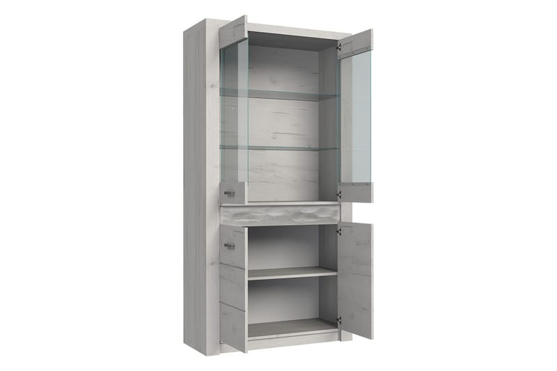 Indianapolis Vitrineskap 96x42x192 cm - Oppbevaring - Skap - Vitrineskap