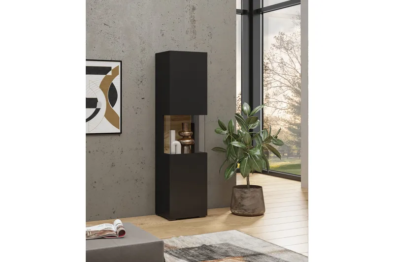 Jestine Vitrineskap 140 cm, Svart