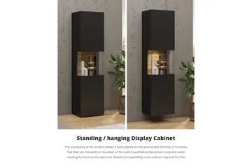 Jestine Vitrineskap 140 cm - Svart - Oppbevaring - Skap - Vitrineskap