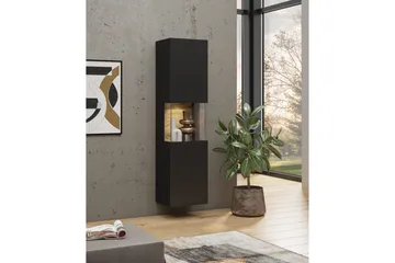 Jestine Vitrineskap 140 cm - Svart - Oppbevaring - Skap - Vitrineskap