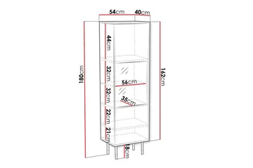 Juniskär Vitrineskap 180 cm - Svart - Oppbevaring - Skap - Vitrineskap