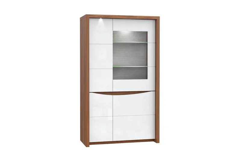 Keoisha Vitrineskap 94x159 cm, Brun / Hvit