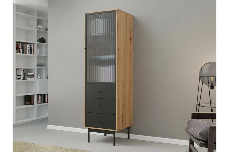 Kintore Vitrineskap 180 cm - Svart - Oppbevaring - Skap - Vitrineskap