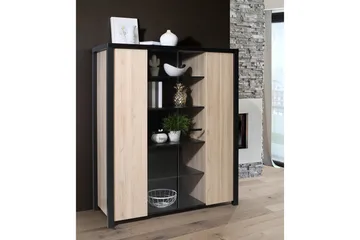 Konitsa Vitrineskap 52x130 cm - Brun/Svart - Oppbevaring - Skap - Vitrineskap