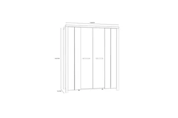 Konitsa Vitrineskap 52x130 cm - Brun/Svart - Oppbevaring - Skap - Vitrineskap