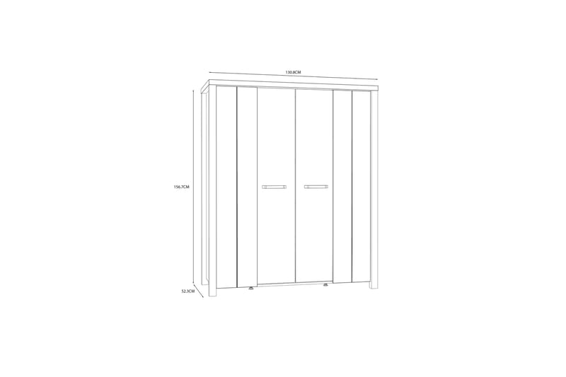 Konitsa Vitrineskap 52x130 cm - Brun/Svart - Oppbevaring - Skap - Vitrineskap