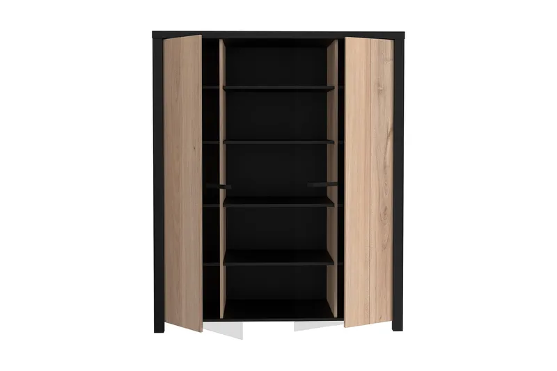 Konitsa Vitrineskap 52x130 cm - Brun/Svart - Oppbevaring - Skap - Vitrineskap