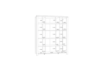 Konitsa Vitrineskap 52x130 cm - Brun/Svart - Oppbevaring - Skap - Vitrineskap