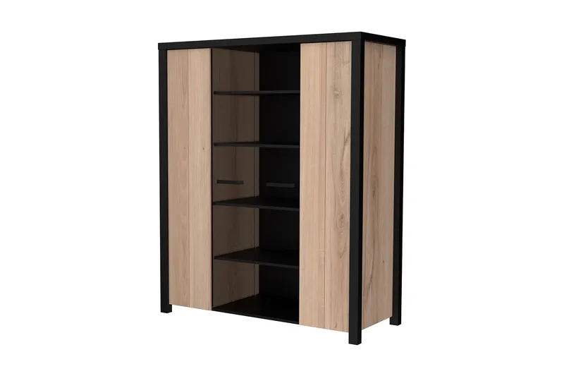 Konitsa Vitrineskap 52x130 cm - Brun/Svart - Oppbevaring - Skap - Vitrineskap